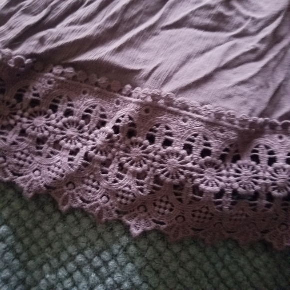 Large Knox Rose Purple Tank Blouse Boho Crochet - Picture 2 of 6